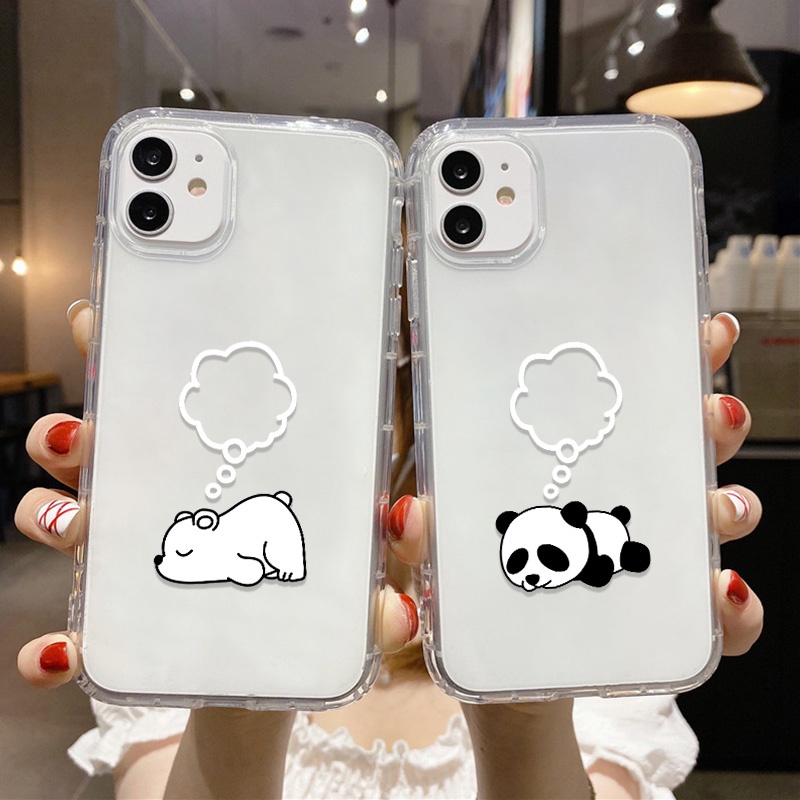 ปกโทรศัพท์การ์ตูนแพนด้า for iPhone 11 13 16 Pro Max XR 6s 7 8 Plus 13 12 Pro Max Xs Max 14 15 Pro 7 8 เคสโทรศัพท์มือถือ