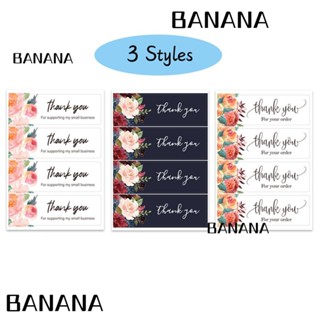 Banana1 สติกเกอร์ฉลาก Thank You ทรงสี่เหลี่ยมผืนผ้า ขนาดเล็ก สําหรับตกแต่งสมุดภาพ งานแต่งงาน 100 ชิ้น ต่อถุง