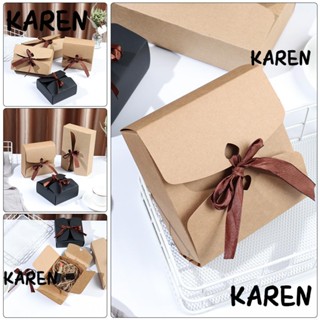 Karen กล่องกระดาษคราฟท์ ทรงสี่เหลี่ยม สําหรับใส่เครื่องประดับ ผ้าพันคอ งานฝีมือ DIY 5 ชิ้น