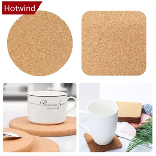 Hotwind แผ่นไม้คอร์กธรรมชาติ ทรงกลม สําหรับรองแก้วกาแฟ ชา 1 ชิ้น B1H9