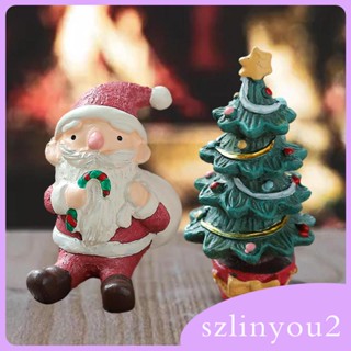 [szlinyou2] ฟิกเกอร์รูปปั้นคริสต์มาส ขนาดเล็ก สําหรับตกแต่งสวน