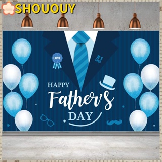 Shououy ภาพพื้นหลัง ธีม Happy Fathers Day Love Bow Tie Fathers Day สําหรับตกแต่งบ้าน ปาร์ตี้