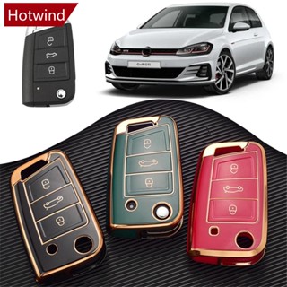 Hotwind เคสรีโมทกุญแจรถยนต์ TPU สําหรับ VW Volkswagen Golf 7 MK7 Tiguan MK2 K6R3