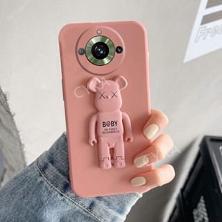 เคสโทรศัพท์มือถือนิ่ม ป้องกันเลนส์กล้อง ลายหมี พร้อมขาตั้ง สําหรับ Realme C51 C53 11 Pro 11Pro+ Realme11 5G 4G NFC 11 Pro 11 NFC