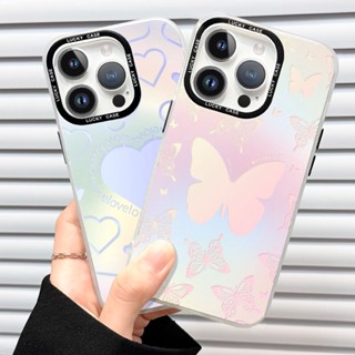 【สำหรับ SAMSUNG】เคสโทรศัพท์ TPU  ป้องกันการหล่น สำหรับ SAMSUNG A73 A53 Note8 Note9 Note10 S20FE S21FE ลายหัวใจผีเสื้อ