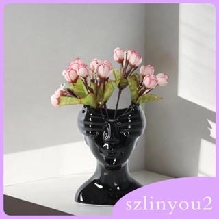 [szlinyou2] แจกันดอกไม้เซรามิค รูปใบหน้ามนุษย์ สําหรับตกแต่งบ้าน งานแต่งงาน