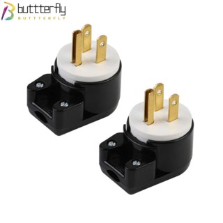 Buttterfly ตัวเชื่อมต่อ AC ไนล่อน PA มุมขวา 5-15p ปลั๊ก AC 15A AC 125v หมุนได้ 12 ทิศทาง ทนทาน 2 ชิ้น