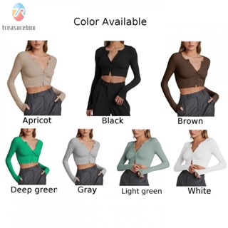 【TRSBX】Female Women Tops Casual Comfortable Daily Fitted Long Sleeve Solid Color