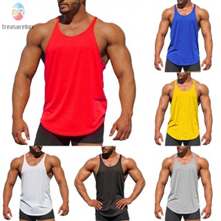 【TRSBX】Adults Male Mens Vest Cotton Fitness Muscle Quick Dry Sleeveless Solid Color