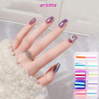 Aroma กระดาษฟอยล์เลเซอร์ 3D สําหรับตกแต่งเล็บ