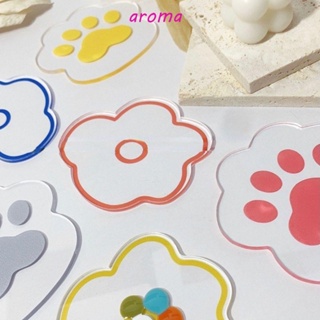 Aroma จานสีเล็บ แบบใส ลายดอกไม้ อุปกรณ์ประกอบฉาก สําหรับร้านทําเล็บ