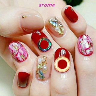 Aroma แหวนคริสตัลออโรร่า รูปนางฟ้า สําหรับตกแต่งเล็บ DIY