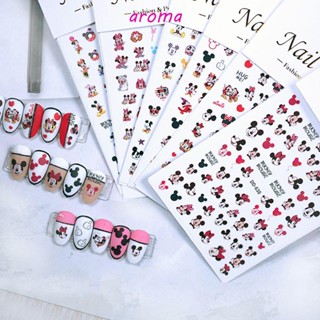 Aroma สติกเกอร์ติดเล็บ ลายมิกกี้เมาส์ ของขวัญคริสต์มาส สําหรับตกแต่งเล็บ