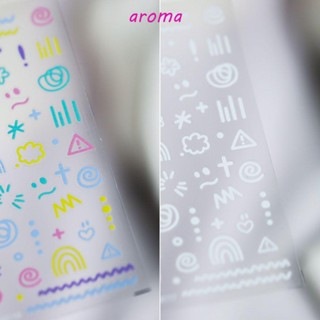 Aroma สติกเกอร์ติดเล็บ ลายสร้างสรรค์ สไตล์เกาหลี สําหรับตกแต่งเล็บ