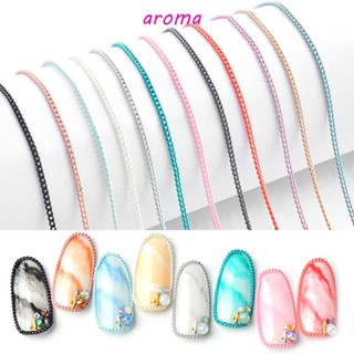 Aroma โซ่โลหะ อัลลอย 12 สี สําหรับตกแต่งเล็บ DIY