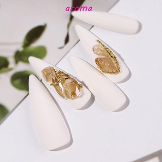 Aroma เพชรออโรร่า สีม่วง สําหรับตกแต่งเล็บ DIY 100 ชิ้น