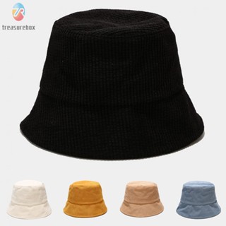 【TRSBX】Bucket Hat Beach Corduroy Gifts Holiday Travel Men Women Outdoor Cap Striped