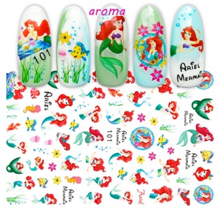 Aroma สติกเกอร์ติดเล็บ ลายการ์ตูนเจ้าหญิงโซเฟีย นางเงือก ดัฟฟี่ DIY สําหรับตกแต่งเล็บ