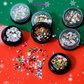 Aroma กระดิ่งอัลลอย ประดับเลื่อม เกล็ดหิมะ ไข่มุก สําหรับตกแต่งเล็บ DIY