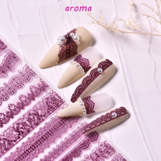 Aroma สติกเกอร์ติดเล็บ เจ้าสาว งานแต่งงาน ลูกไม้ กระต่าย บาร็อค นูน โกธิค DIY สติกเกอร์ติดเล็บ