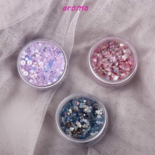 Aroma อัญมณีแตก 3D คละสี สําหรับตกแต่งเล็บ