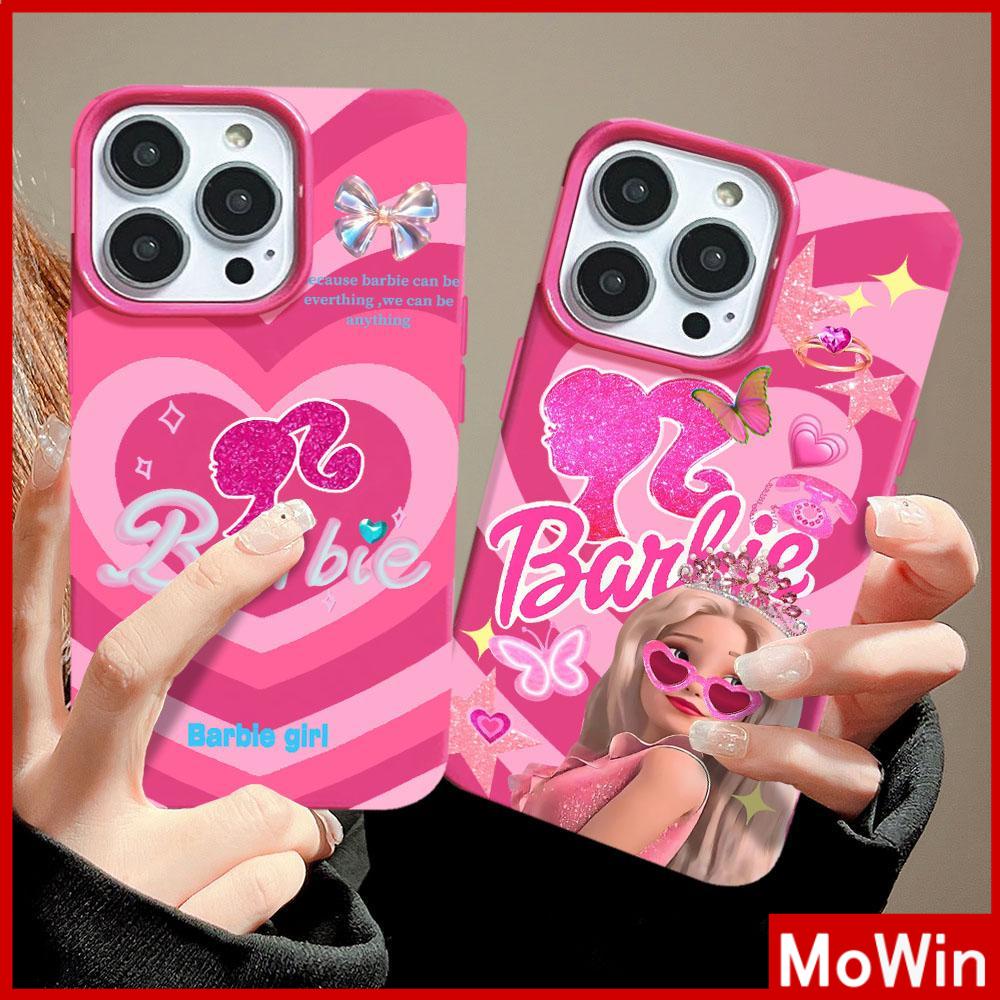 Mowin - เข้ากันได้สำหรับ 15 เคสไอโฟน11 เคส iphone 11 สีชมพูเคลือบเงา TPU นุ่มกันกระแทกกล้องป้องกันมั่นใจสาวรักเข้ากันได้กับ iPhone 13 12 PRO MAX XR XS 7Plus 8 PLUS