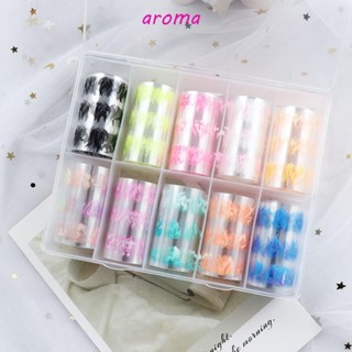 Aroma สติกเกอร์ฟอยล์เรืองแสง สําหรับตกแต่งเล็บ DIY