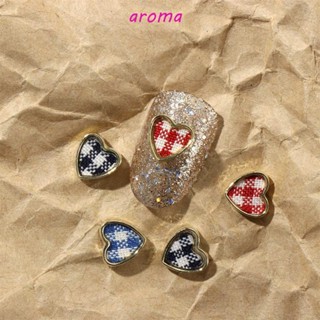 Aroma เครื่องประดับผ้า ลายหัวใจ เรียบง่าย สําหรับตกแต่งเล็บ DIY