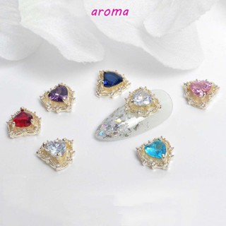 Aroma เครื่องประดับตกแต่งเล็บ รูปหัวใจ สไตล์ญี่ปุ่น หรูหรา DIY