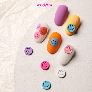 Aroma เครื่องประดับอัลลอย ลายหน้ายิ้มน่ารัก สําหรับตกแต่งเล็บ DIY