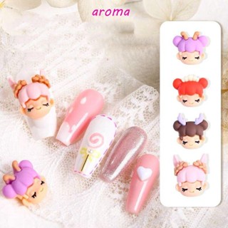 Aroma อุปกรณ์ตกแต่งเล็บ ลายการ์ตูนสัตว์ แกะ หมี 3D DIY