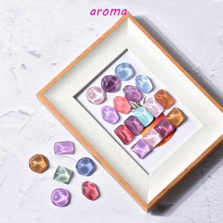 Aroma บอร์ดสีเล็บปลอม แบบใส ทรงกลม รูปหัวแมว สําหรับตกแต่งเล็บ