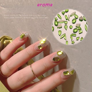 Aroma ลูกปัดคริสตัล พลอยเทียม หรูหรา สําหรับตกแต่งเล็บ