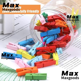 Maxg 50 ชิ้น คลิปไม้, หมุดดันไม้ ที่มีสีสัน, ของขวัญ หมุดดันไม้ สํานักงาน