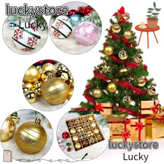 Lucky ลูกบอลพลาสติก เนื้อแมตต์ แวววาว สําหรับแขวนตกแต่งต้นคริสต์มาส 44 ชิ้น