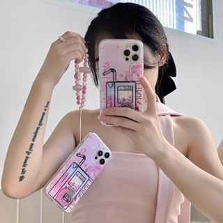 เคสโทรศัพท์มือถือแบบแข็ง ลายการ์ตูน สีชมพู สําหรับ iPhone 11 12 12Pro 12promax 13Pro 13 13promax 14 14Pro 14promax 13