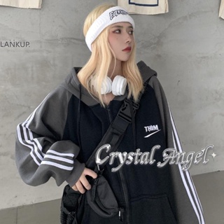 Crystal เสื้อผ้าผู้ญิง แขนยาว เสื้อฮู้ด คลุมหญิง สไตล์เกาหลี แฟชั่น A28J199 34Z230824