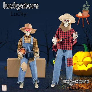 Lucky Dueling Banjo รูปปั้นหัวกะโหลกเรืองแสง PP แนวตลก สําหรับตกแต่งปาร์ตี้ฮาโลวีน