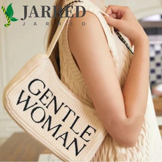 Jarred Gentlewoman กระเป๋าสะพายไหล่ กระเป๋าเมสเซนเจอร์ ผ้าถัก พิมพ์ลาย เรียบง่าย แฟชั่นไทยไทย สําหรับนักเรียน