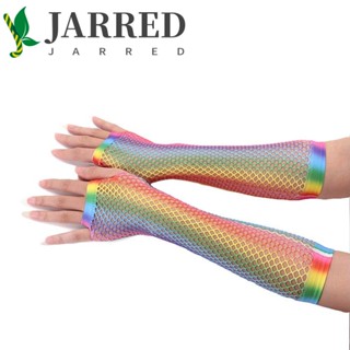 Jarred ถุงมือตาข่ายตกปลา แฟชั่น สั้น ครึ่งนิ้ว ปาร์ตี้ สําหรับผู้หญิง แขน