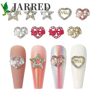 Jarred อุปกรณ์ตกแต่งเล็บ จี้คริสตัล พลอยเทียม รูปดาว หัวใจ DIY สําหรับตุ๊กตาบาร์บี้ 5 ชิ้น ต่อชุด