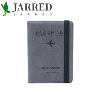 Jarred ปกหนังสือเดินทาง อเนกประสงค์ แบบพกพา ทนทาน อุปกรณ์เสริมการเดินทาง RFID กระเป๋าใส่เหรียญ กระเป๋าสตางค์ เอกสาร หนังสือเดินทาง