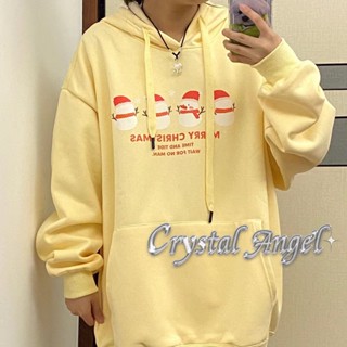 Crystal เสื้อผ้าผู้ญิง แขนยาว เสื้อฮู้ด คลุมหญิง สไตล์เกาหลี แฟชั่น A28J0H0 34Z230824