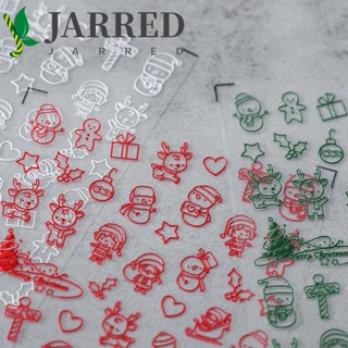 Jarred อุปกรณ์ตกแต่งเล็บ รูปซานตาคลอส ขนมปังขิง กวางเอลก์ คริสต์มาส DIY