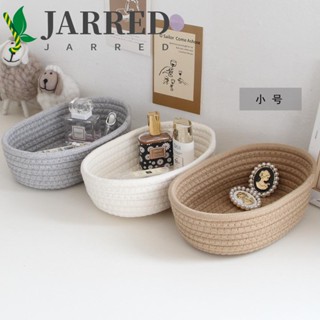 Jarred ตะกร้าผ้าฝ้าย เชือกถัก สําหรับใส่จัดเก็บหูฟัง ขนมขบเคี้ยว