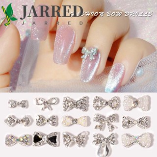 Jarred พลอยเทียม โบว์ แวววาว แวววาว แวววาว แวววาว ซุปเปอร์แฟลช เพชร แก้ว หิน DIY ตกแต่งเล็บ 5 ชิ้น