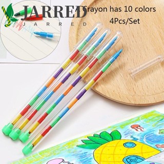 Jarred ดินสอสีน้ํามัน สีพาสเทล 10 สี สําหรับเด็ก 4 ชิ้น ต่อชุด