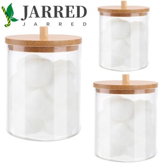 Jarred Qtips ที่ใส่ของในห้องน้ํา อเนกประสงค์ พร้อมฝาปิดไม้ไผ่