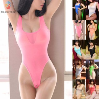 【TRSBX】Womens Bodysuit Bodysuit Breathable High Cut Leotard Thong See Through