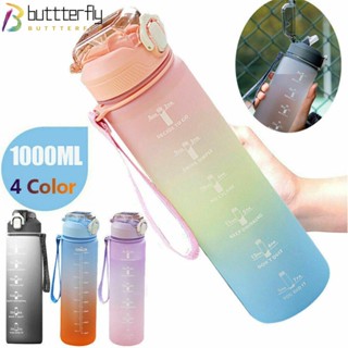 Buttterfly ขวดน้ํา แบบพกพา พร้อมหลอดดูด 1 ลิตร สําหรับเล่นกีฬา